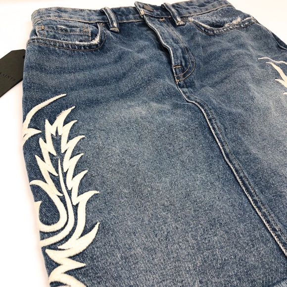 ALL SAINTS Philly Denim Skirt in Indigo Blue Size 2 - Picture 3 of 8